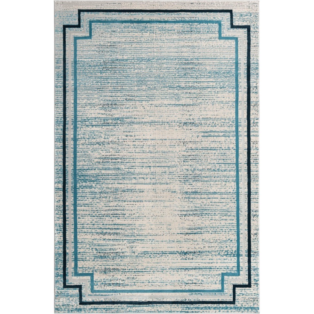 Rug Unique Loom Oasis Blue Rectangular 6' 0 x 9' 0