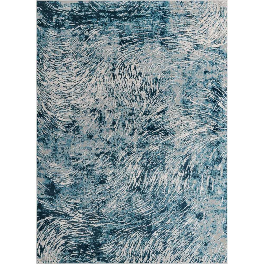 Rug Unique Loom Oasis Blue Rectangular 9' 0 x 12' 0