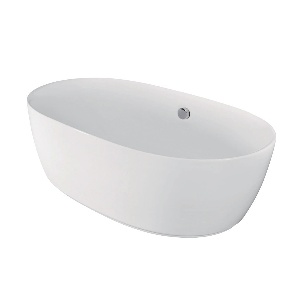 Aqua Eden 71-Inch Acrylic Double Ended Freestanding Tub with Drain, White