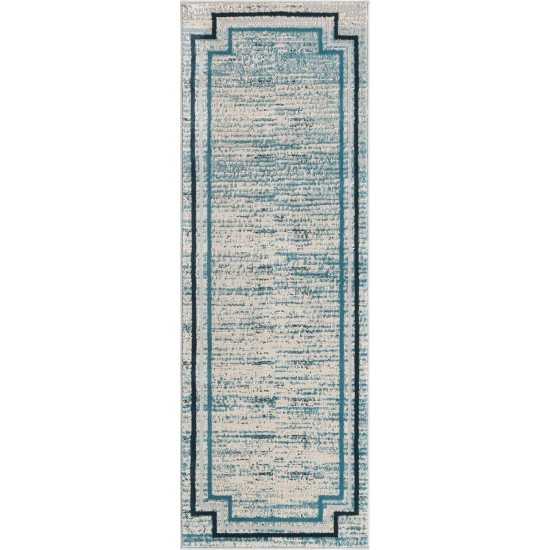 Rug Unique Loom Oasis Blue Runner 2' 0 x 6' 0