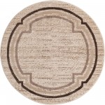 Rug Unique Loom Oasis Brown Round 4' 0 x 4' 0