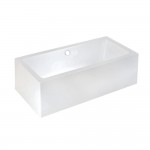 Aqua Eden 67-Inch Acrylic Double Ended Freestanding Tub with Drain, White