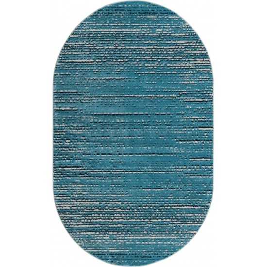 Rug Unique Loom Oasis Blue Oval 5' 0 x 8' 0