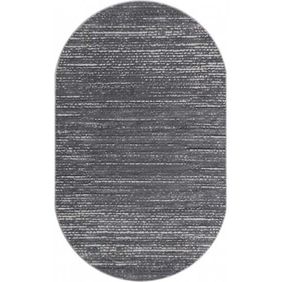 Rug Unique Loom Oasis Gray Oval 5' 0 x 8' 0