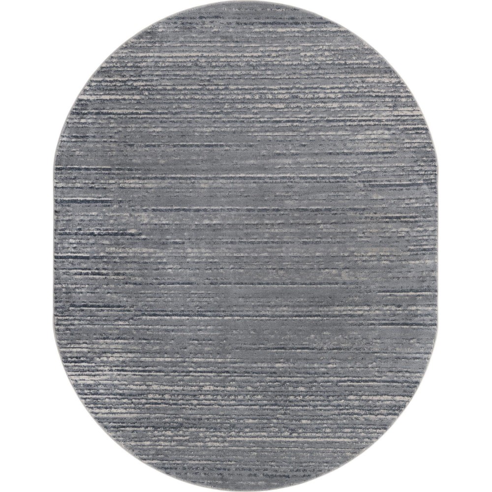 Rug Unique Loom Oasis Gray Oval 8' 0 x 10' 0