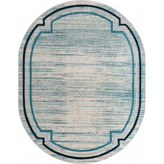 Rug Unique Loom Oasis Blue Oval 8' 0 x 10' 0