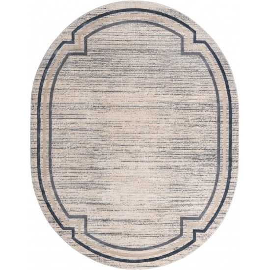 Rug Unique Loom Oasis Gray Oval 8' 0 x 10' 0