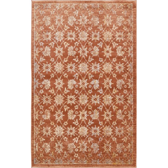 Rug Unique Loom Oslo Brick Red Rectangular 5' 0 x 8' 0