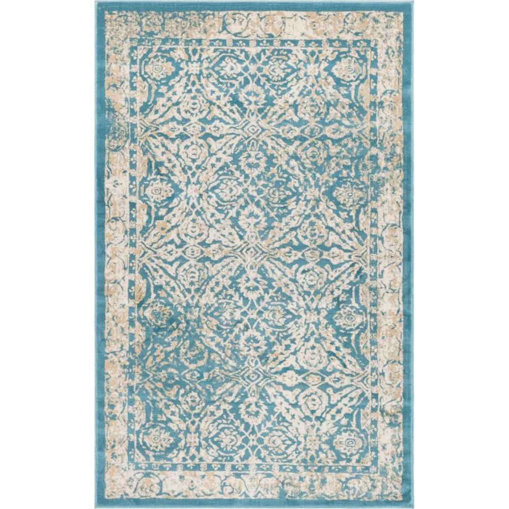 Rug Unique Loom Oslo Teal Rectangular 5' 0 x 8' 0