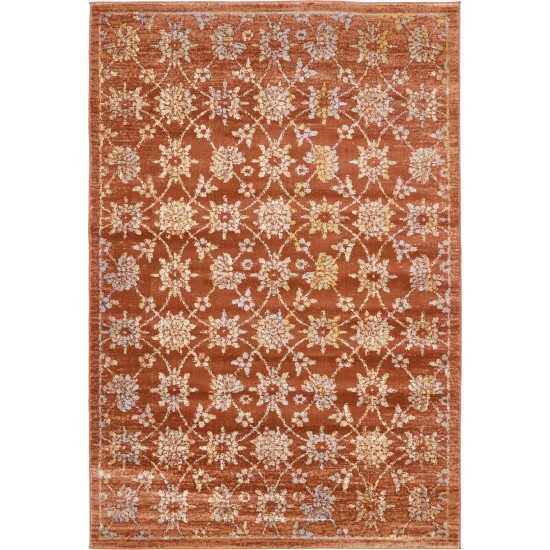 Rug Unique Loom Oslo Brick Red Rectangular 6' 0 x 9' 0