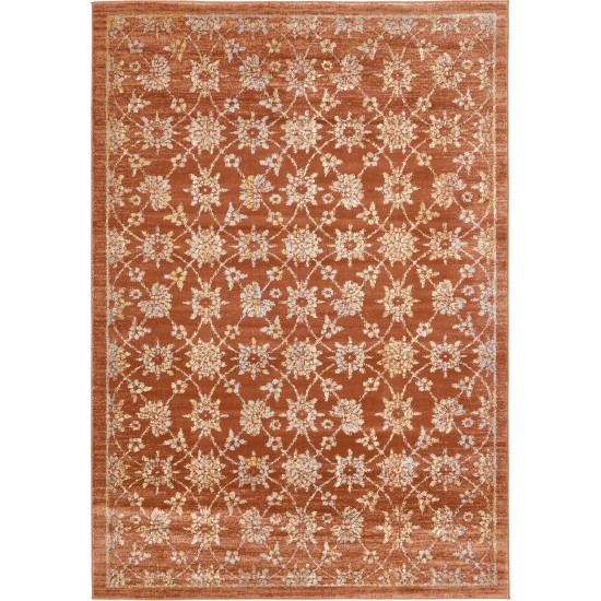 Rug Unique Loom Oslo Brick Red Rectangular 7' 0 x 10' 0