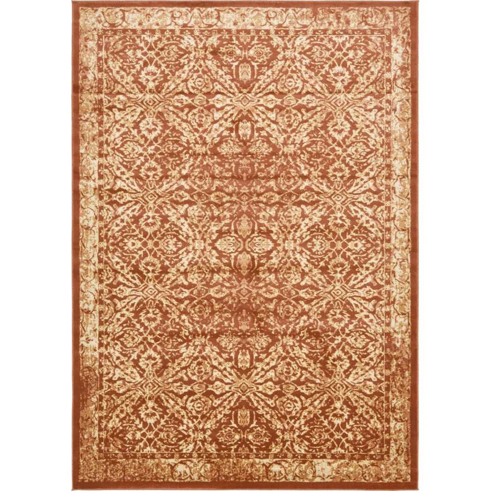 Rug Unique Loom Oslo Brick Red Rectangular 8' 0 x 11' 4