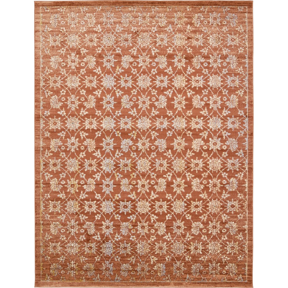 Rug Unique Loom Oslo Brick Red Rectangular 10' 0 x 13' 0