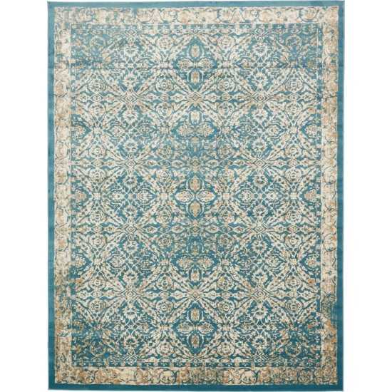 Rug Unique Loom Oslo Teal Rectangular 10' 0 x 13' 0