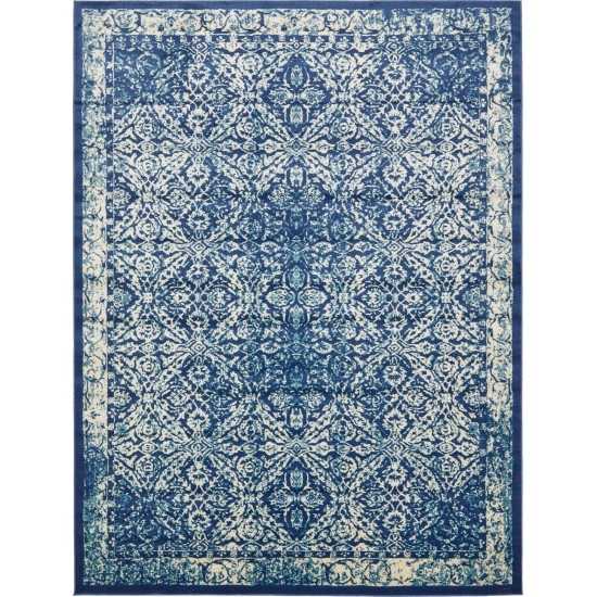 Rug Unique Loom Oslo Navy Blue Rectangular 10' 0 x 13' 0