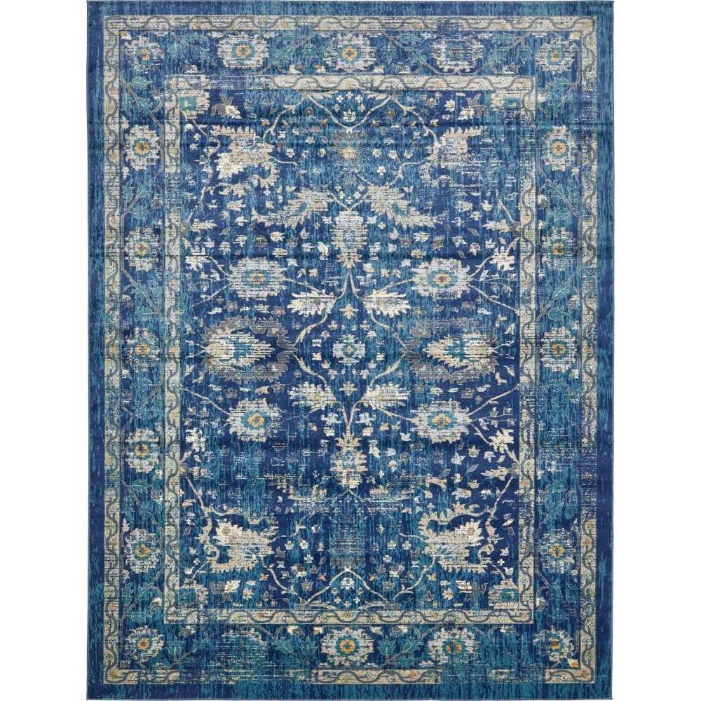 Rug Unique Loom Oslo Navy Blue Rectangular 10' 0 x 13' 0