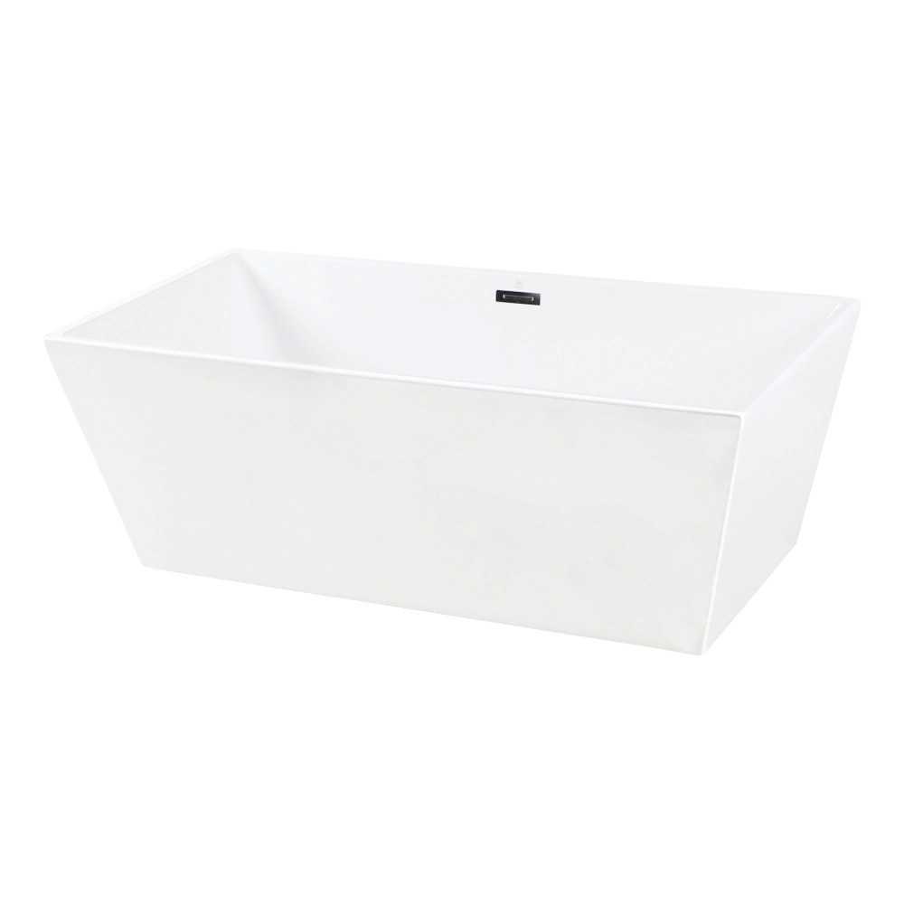Aqua Eden 67-Inch Acrylic Freestanding Tub with Drain, White