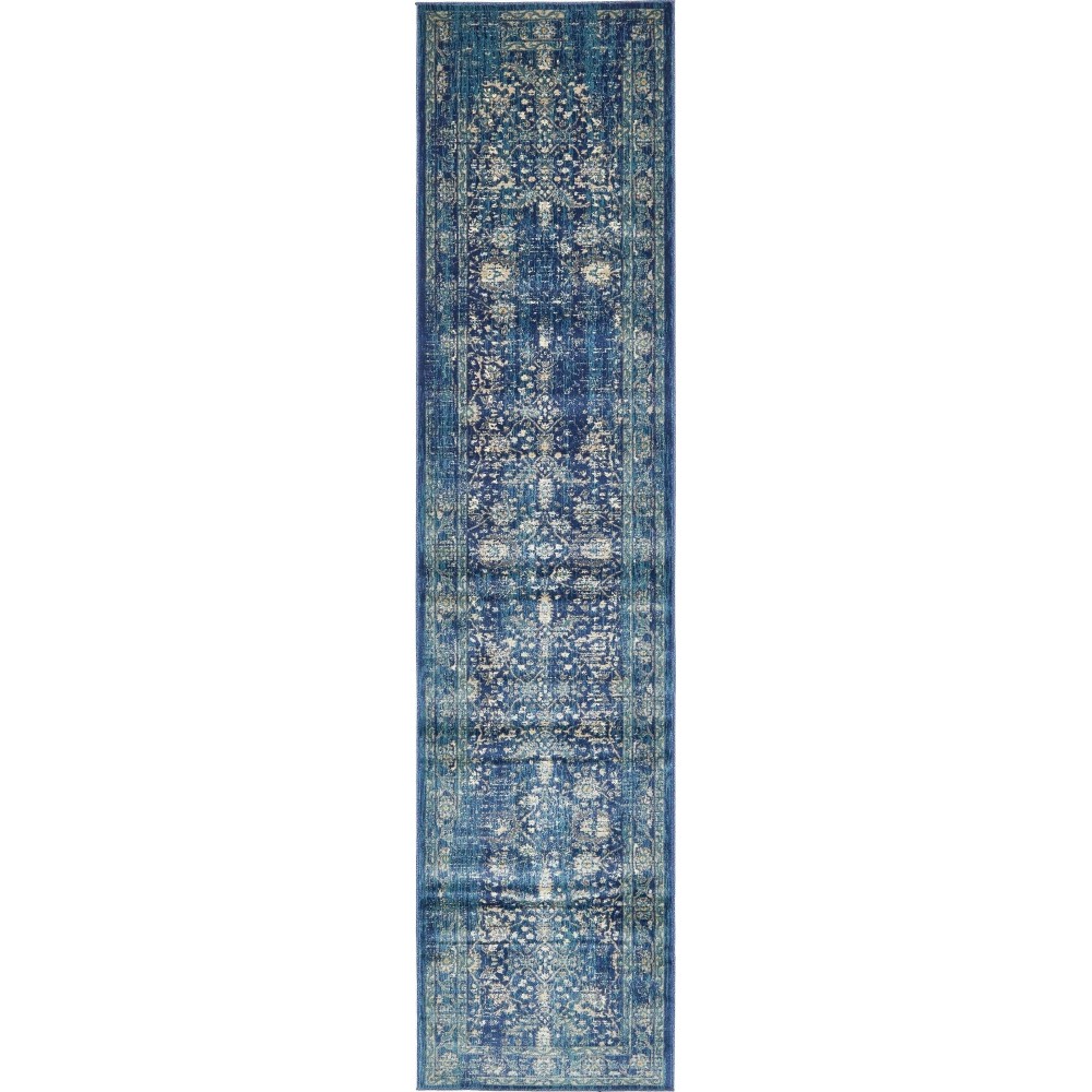 Rug Unique Loom Oslo Navy Blue Runner 3' 0 x 13' 0 Rug Unique Loom Oslo Navy Blue Runner 3' 0 x 13' 0