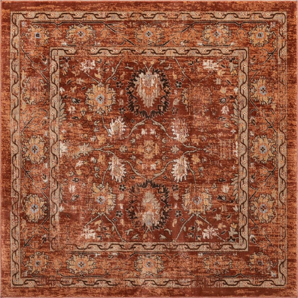 Rug Unique Loom Oslo Terracotta Square 6' 0 x 6' 0