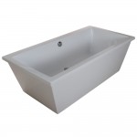 Aqua Eden 66-Inch Acrylic Double Ended Freestanding Tub with Drain, White