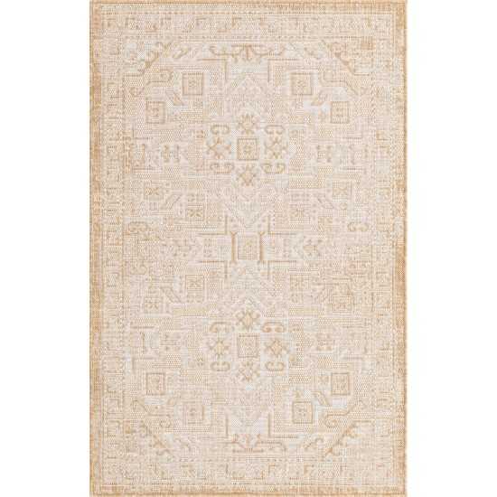 Rug Unique Loom Outdoor Aztec Beige Rectangular 3' 3 x 5' 3