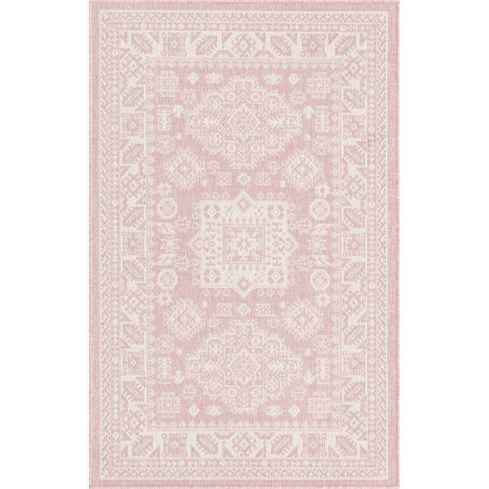 Rug Unique Loom Outdoor Aztec Pink Rectangular 3' 3 x 5' 3