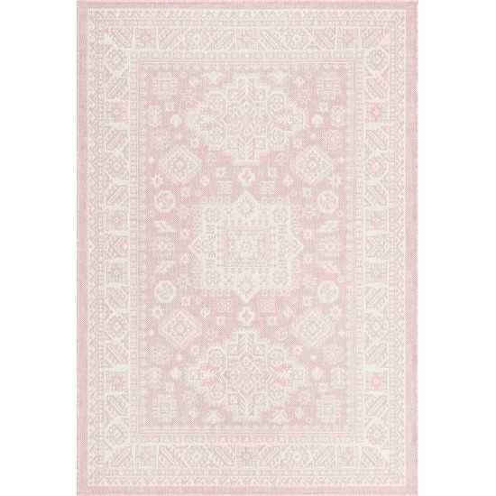 Rug Unique Loom Outdoor Aztec Pink Rectangular 4' 0 x 6' 0