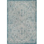 Rug Unique Loom Outdoor Aztec Teal Rectangular 4' 0 x 6' 0