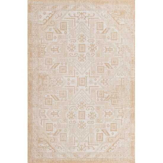 Rug Unique Loom Outdoor Aztec Beige Rectangular 5' 3 x 7' 10