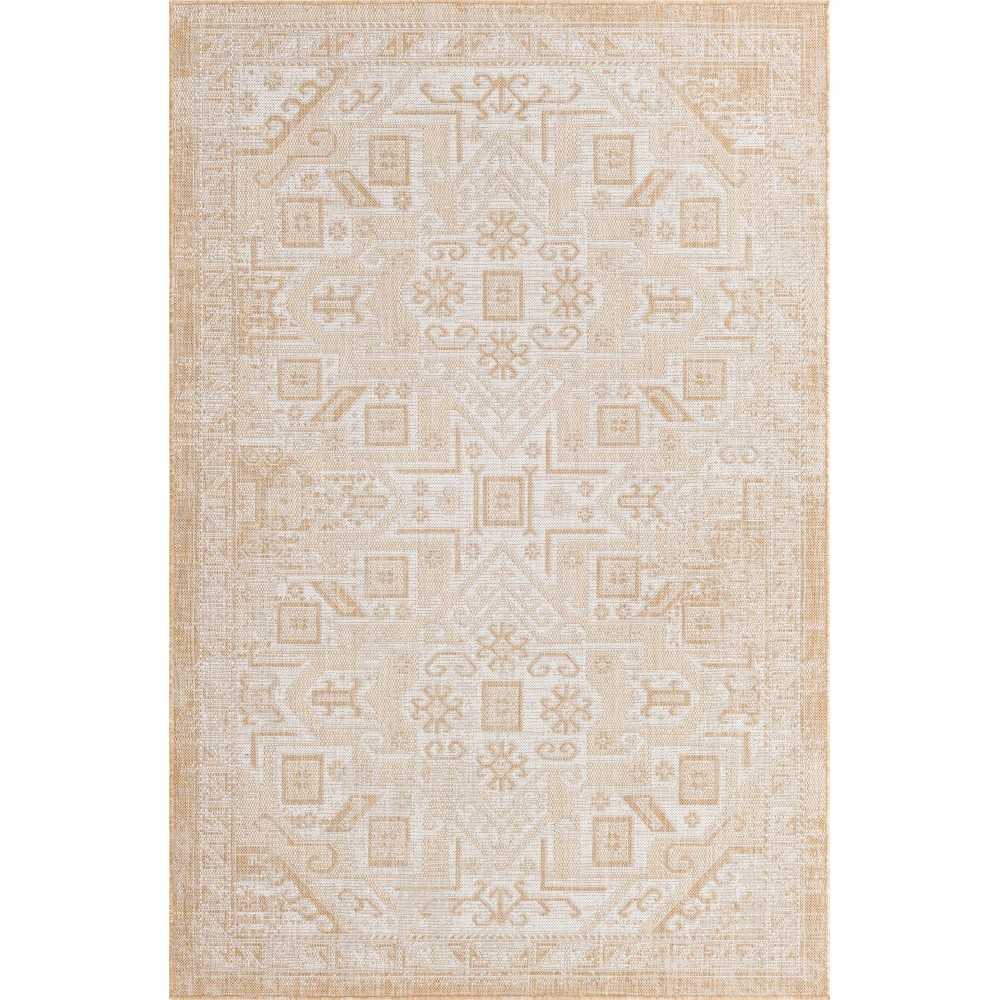 Rug Unique Loom Outdoor Aztec Beige Rectangular 5' 3 x 7' 10
