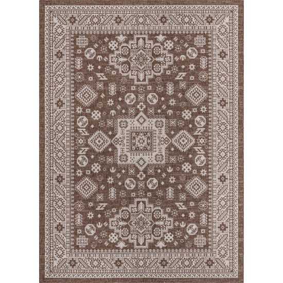 Rug Unique Loom Outdoor Aztec Brown Rectangular 7' 10 x 12' 0