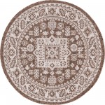 Rug Unique Loom Outdoor Aztec Brown Round 3' 3 x 3' 3