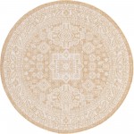 Rug Unique Loom Outdoor Aztec Natural Round 5' 3 x 5' 3