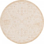 Rug Unique Loom Outdoor Aztec Beige Round 5' 3 x 5' 3