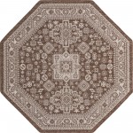 Rug Unique Loom Outdoor Aztec Brown Octagon 7' 10 x 7' 10