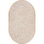 Rug Unique Loom Outdoor Aztec Beige Oval 3' 3 x 5' 3