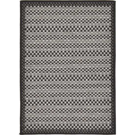 Rug Unique Loom Outdoor Border Gray Rectangular 2' 2 x 3' 0