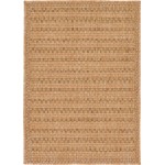 Rug Unique Loom Outdoor Border Light Brown Rectangular 2' 2 x 3' 0