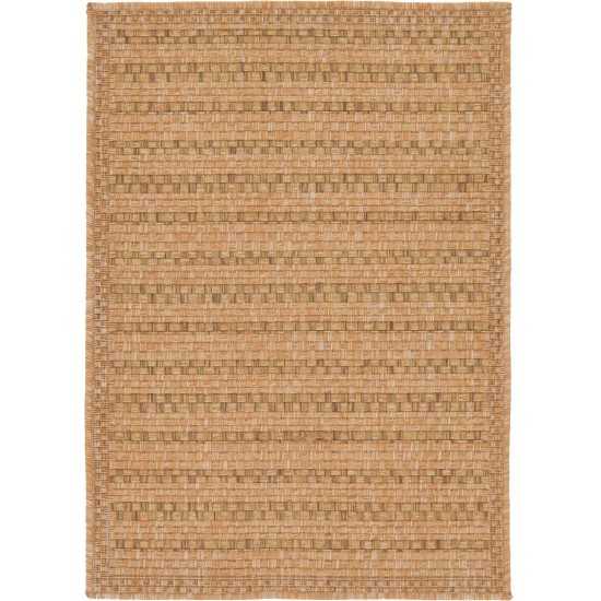 Rug Unique Loom Outdoor Border Light Brown Rectangular 2' 2 x 3' 0