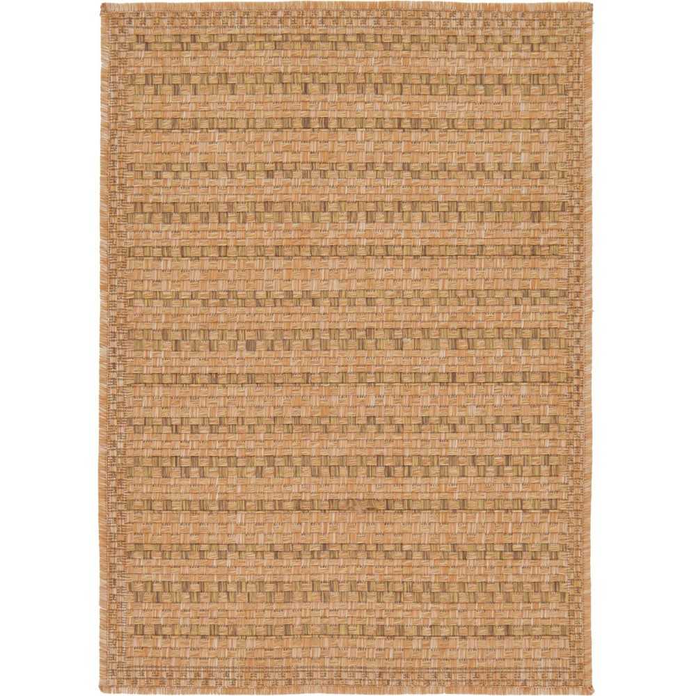 Rug Unique Loom Outdoor Border Light Brown Rectangular 2' 2 x 3' 0