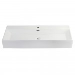 Fauceture Elongated 39" x 16" Rectangular White Vessel Sink, White