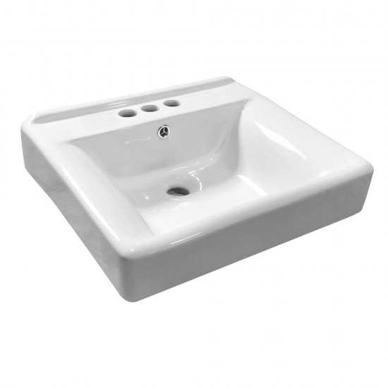 Fauceture Concord Ceramic Recessed Drop-In Bathroom Sink, White