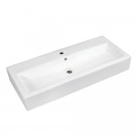 Fauceture Elongated 39" x 17" Rectangular Vessel Sink, White