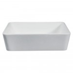 Fauceture Solid Surface Matte Stone Single-Bowl Vessel Bathroom Sink, Matte White