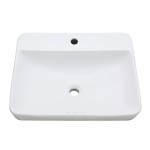 Fauceture Century 23-Inch Rectangular Ceramic Drop-In Bathroom Sink, White