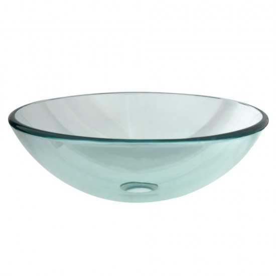 Fauceture 1/2" Round Tempered Glass Vessel Sink, Clear