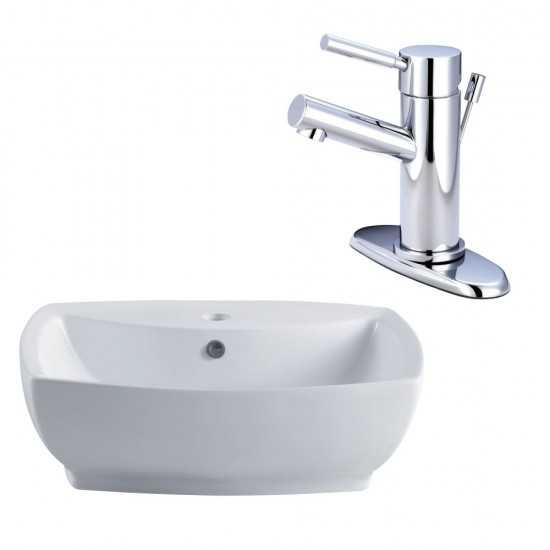 Kingston Brass Wash Basin and Faucet Combo, White