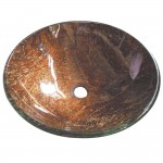 Fauceture Trieste 16-1/2" Diameter Round Vessel Glass Sink, Amber Bronze