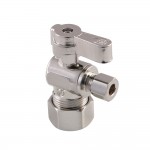 Kingston Brass 5/8" O.D. Comp x 1/4" O.D. Comp Angle Stop Valve, Brushed Nickel