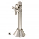 Kingston Brass 1/2" Sweat, 3/8" O.D. Compression Straight Shut-off Valve with 5" Extension, Brushed Nickel